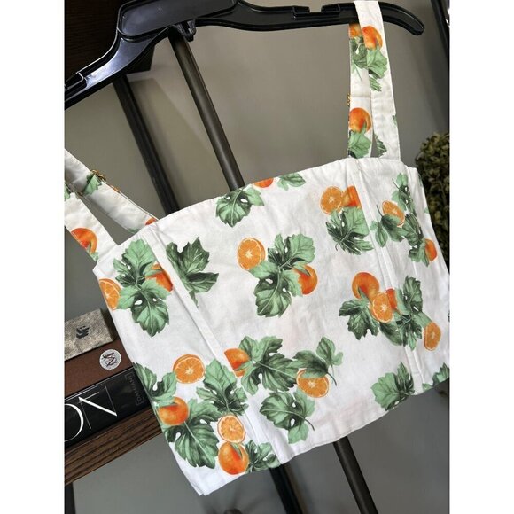 WeWoreWhat Straight Neck Corset Crop Top Orange Womens Size XS - Picture 4 of 7